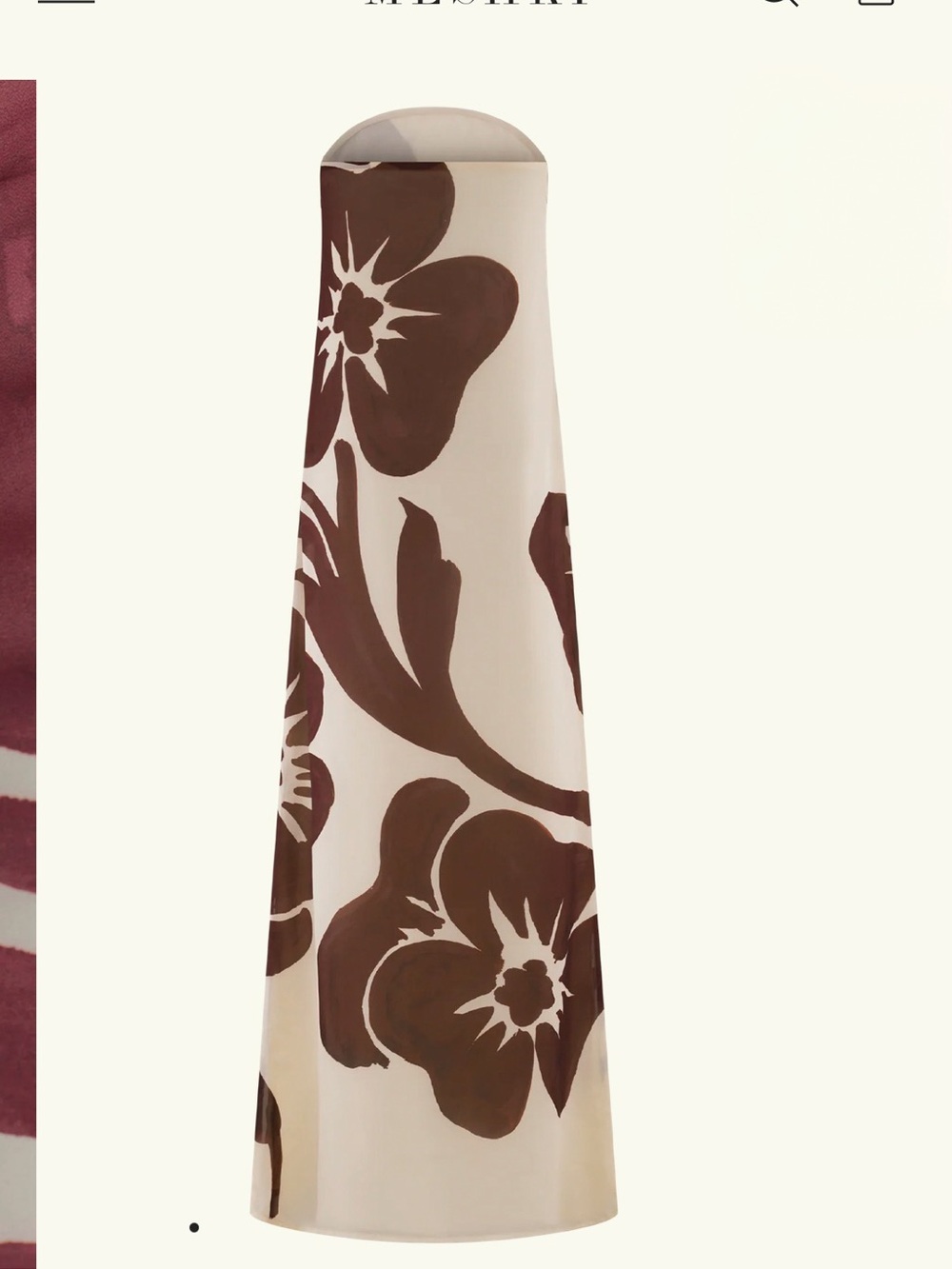 Meshki Brown and Cream Strapless Chiffon Maxi Dress - Brown Deco Fleur Print - Picture 3 of 5